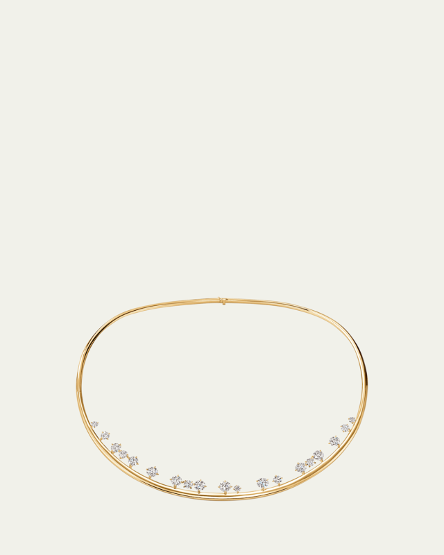 Barre Floating Diamond Choker in 18K Yellow Gold, 15.5"L